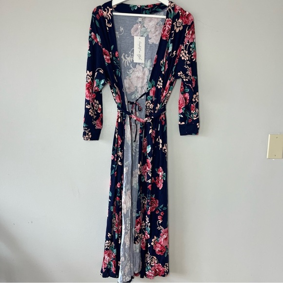 NWT Vintatre Duster Length Floral Robe Large - Picture 1 of 8